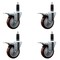 Service Caster 4'' Maroon Poly Swivel 1-1/8'' Expanding Stem Caster Set Total Lock Brake, 4PK SCC-EXTTL20S414-PPUB-MRN-118-4 - alternate 1